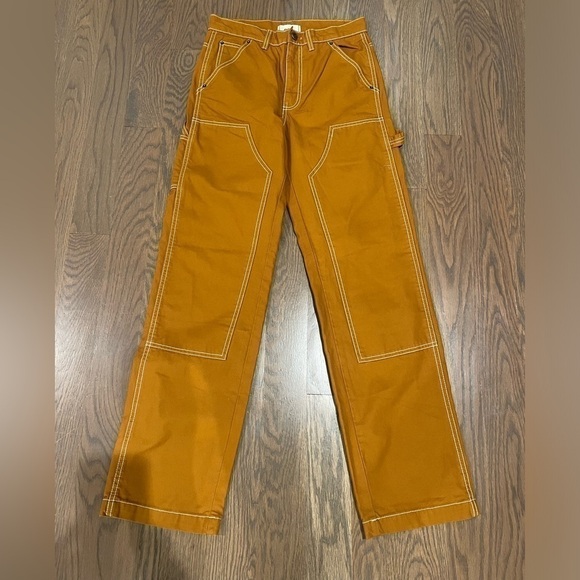 New BDG Canvas yellow Carpenter Pant size 26 y2k streetwear J - Picture 6 of 12